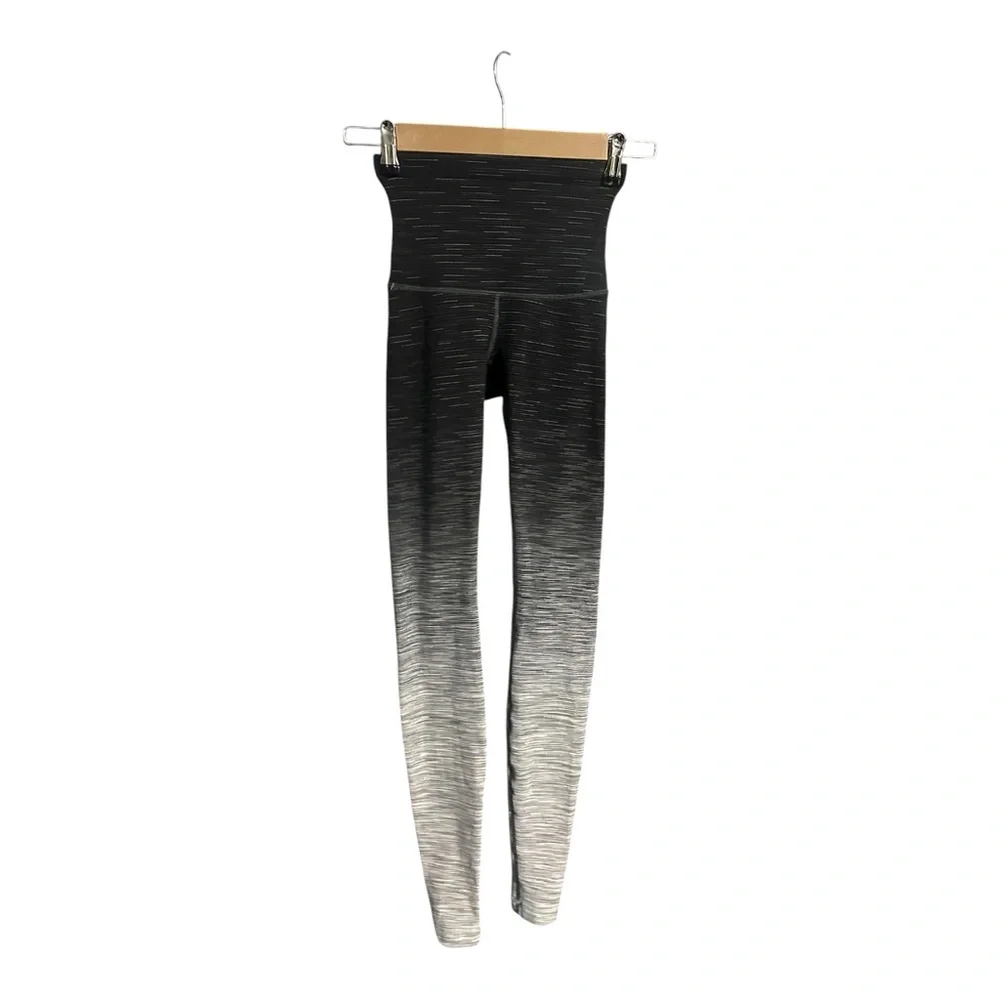 Lululemon Wunder Under High Rise Ombre Leggings Black White Size 2